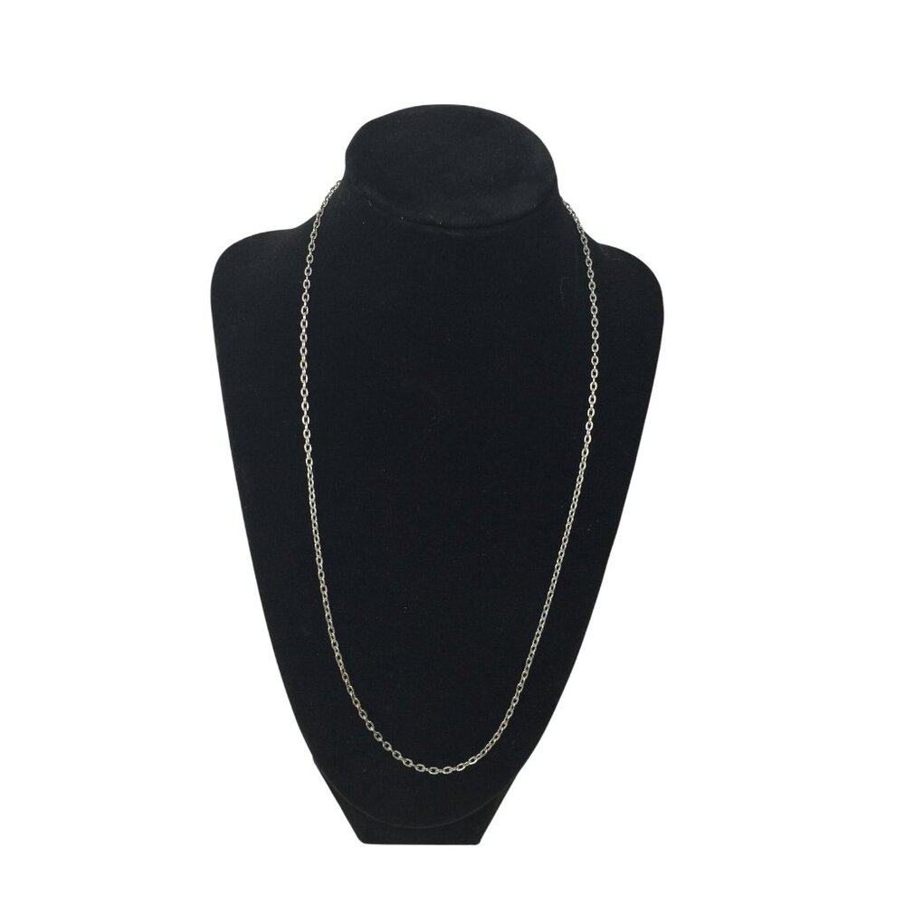 Unisex Silver Tone Chain Necklace with Clasp